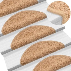 Tapis d'escalier 20 pièces 56 x 17 x 3 cm Beige Demi-rond 527426527426