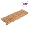 Tapis d'escalier 20 pièces 65 x 21 x 4 cm Beige Bord rectangulaire 527427527427