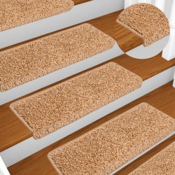 Tapis d'escalier 20 pièces 65 x 21 x 4 cm Beige Bord rectangulaire 527427527427