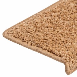 Tapis d'escalier 20 pièces 65 x 21 x 4 cm Beige Bord rectangulaire 527427527427