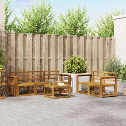 Ensemble de canapés d'extérieur 6 pcs Naturel 527433527433