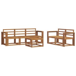 Ensemble de canapés d'extérieur 6 pcs Naturel 527433527433