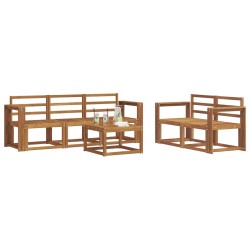Ensemble de canapés d'extérieur 6 pcs Naturel 527433527433