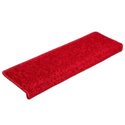 Tapis d'escalier 20 pièces 65 x 21 x 4 cm Bordure rectangulaire rouge 527437527437