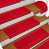 Tapis d'escalier 20 pièces 65 x 21 x 4 cm Bordure rectangulaire rouge 527437527437