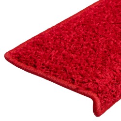 Tapis d'escalier 20 pièces 65 x 21 x 4 cm Bordure rectangulaire rouge 527437527437