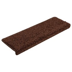 Tapis d'escalier 20 pièces 65 x 21 x 4 cm Marron Bord rectangulaire 527439527439