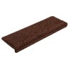 Tapis d'escalier 20 pièces 65 x 21 x 4 cm Marron Bord rectangulaire 527439527439