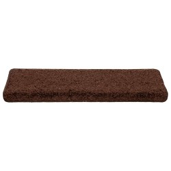 Tapis d'escalier 20 pièces 65 x 21 x 4 cm Marron Bord rectangulaire 527439527439