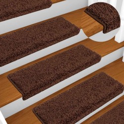 Tapis d'escalier 20 pièces 65 x 21 x 4 cm Marron Bord rectangulaire 527439527439
