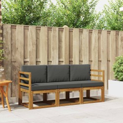 Ensemble de canapés d'extérieur 3 pcs Naturel et Anthracite 527440527440