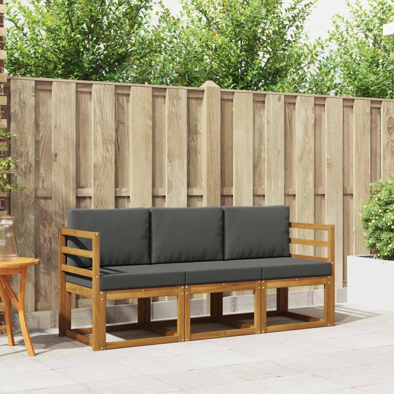 Ensemble de canapés d'extérieur 3 pcs Naturel et Anthracite 527440527440