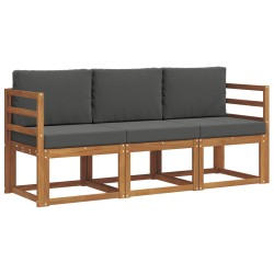 Ensemble de canapés d'extérieur 3 pcs Naturel et Anthracite 527440527440