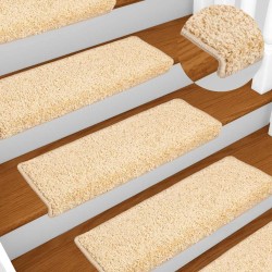 Tapis d'escalier 20 pièces 65 x 21 x 4 cm Crème Bord rectangulaire 527441527441