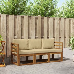 Ensemble de canapés d'extérieur 3 pcs Naturel et Beige 527443527443