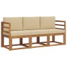 Ensemble de canapés d'extérieur 3 pcs Naturel et Beige 527443527443