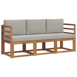 Ensemble de canapés d'extérieur 3 pcs Gris Naturel et Clair 527444527444