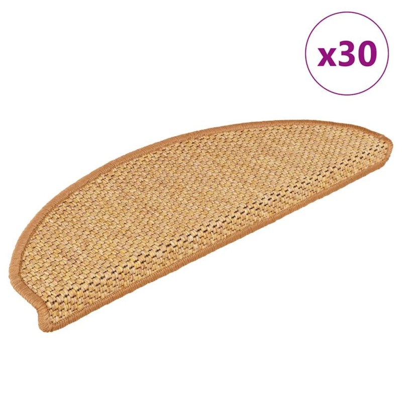 Tapis d'escalier autocollants 30 pcs 65x21x4 cm sisal 527445527445
