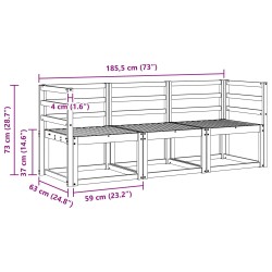 Ensemble de canapés d'extérieur 3 pcs Naturel 527447527447