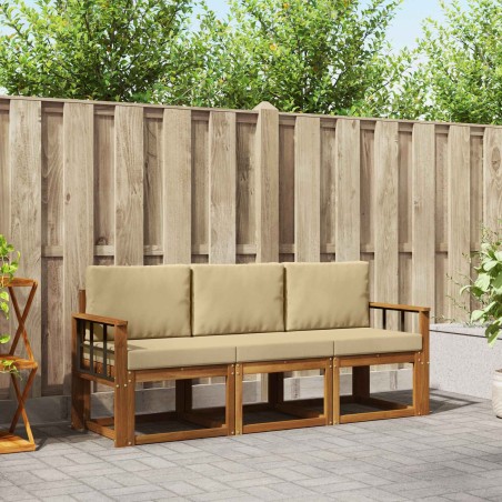 Ensemble de canapés d'extérieur 3 pcs Naturel et Beige 527450527450