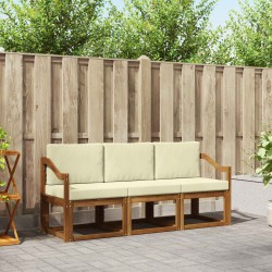 Ensemble de canapés d'extérieur 3 pcs Naturel et Crème 527451527451