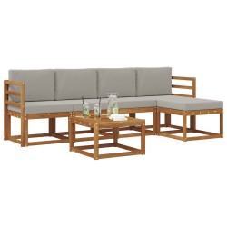Ensemble de canapés d'extérieur 6 pcs Gris Naturel et Clair 527452527452