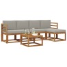 Ensemble de canapés d'extérieur 6 pcs Gris Naturel et Clair 527452527452