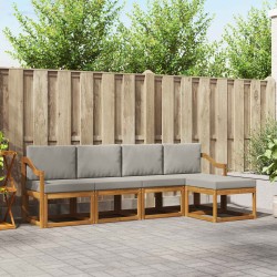 Ensemble de canapés d'extérieur 5 pcs Gris Naturel et Clair 527454527454