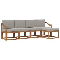 Ensemble de canapés d'extérieur 5 pcs Gris Naturel et Clair 527454527454