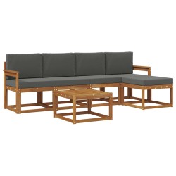 Ensemble de canapés d'extérieur 6 pcs Naturel et Anthracite 527456527456