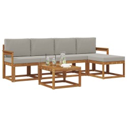 Ensemble de canapés d'extérieur 6 pcs Gris Naturel et Clair 527457527457