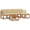 Ensemble de canapés d'extérieur 6 pcs Naturel et Beige 527460527460