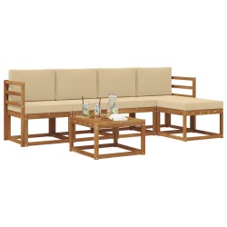 Ensemble de canapés d'extérieur 6 pcs Naturel et Beige 527460527460