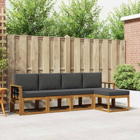 Ensemble de canapés d'extérieur 5 pcs Naturel et Anthracite 527465527465