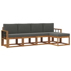 Ensemble de canapés d'extérieur 5 pcs Naturel et Anthracite 527465527465