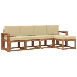 Ensemble de canapés d'extérieur 5 pcs Naturel et Beige 527467527467