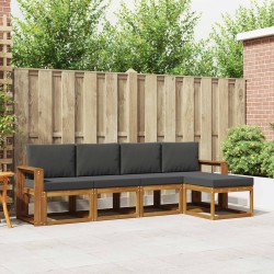 Ensemble de canapés d'extérieur 5 pcs Naturel et Anthracite 527470527470