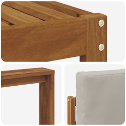 Ensemble de canapés d'extérieur 5 pcs Gris Naturel et Clair 527471527471