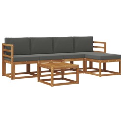 Ensemble de canapés d'extérieur 6 pcs Naturel et Anthracite 527473527473