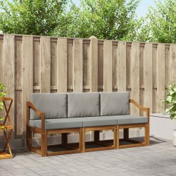 Ensemble de canapés d'extérieur 3 pcs Gris Naturel et Clair 527475527475