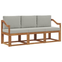 Ensemble de canapés d'extérieur 3 pcs Gris Naturel et Clair 527475527475