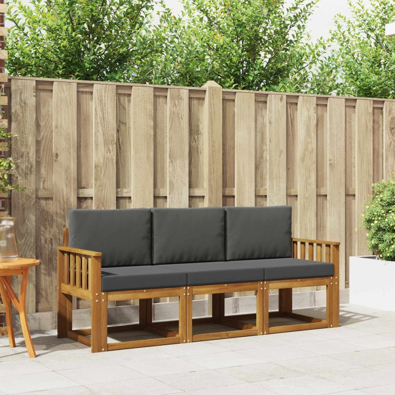 Ensemble de canapés d'extérieur 3 pcs Naturel et Anthracite 527476527476