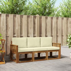 Ensemble de canapés d'extérieur 3 pcs Naturel et Crème 527477527477