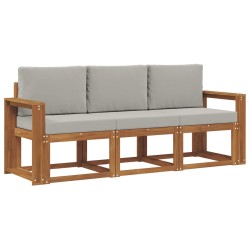 Ensemble de canapés d'extérieur 3 pcs Gris Naturel et Clair 527480527480