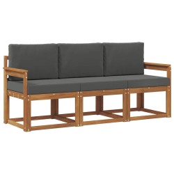 Ensemble de canapés d'extérieur 3 pcs Naturel et Anthracite 527481527481