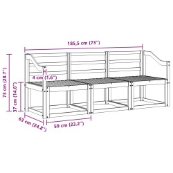 Ensemble de canapés d'extérieur 3 pcs Naturel 527482527482