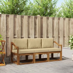 Ensemble de canapés d'extérieur 3 pcs Naturel et Beige 527483527483