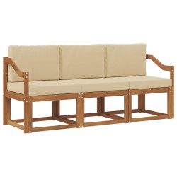 Ensemble de canapés d'extérieur 3 pcs Naturel et Beige 527483527483
