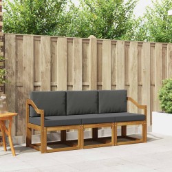 Ensemble de canapés d'extérieur 3 pcs Naturel et Anthracite 527484527484