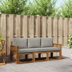 Ensemble de canapés d'extérieur 3 pcs Gris Naturel et Clair 527485527485